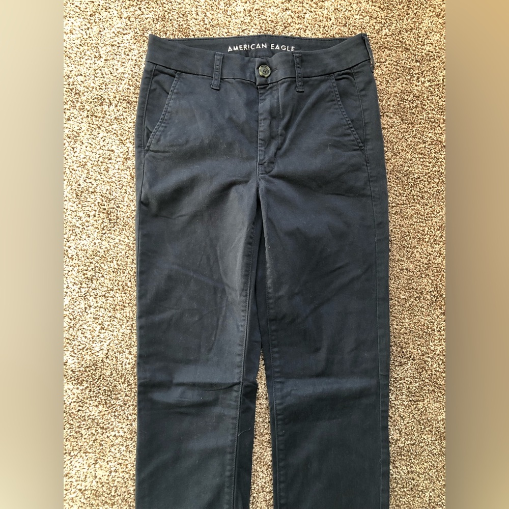 New American Eagle Navy Hi-Rise Skinny Pants Khaki